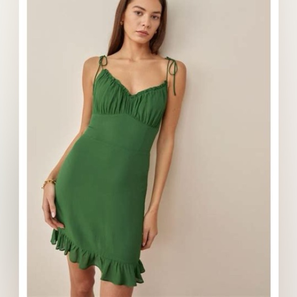 Reformation Esther Mini Dress Green